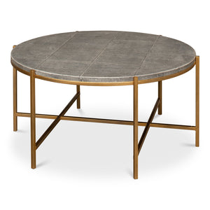 Sarreid Ltd Grey Shagreen Coffee Table - 52634