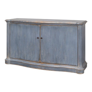 Sarreid Ltd Columns Bowfront Sideboard Blue - 52755