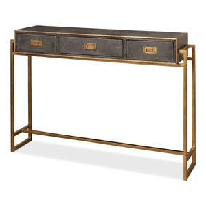 Sarreid Ltd Shagreen Gold & Gray Console - 52982