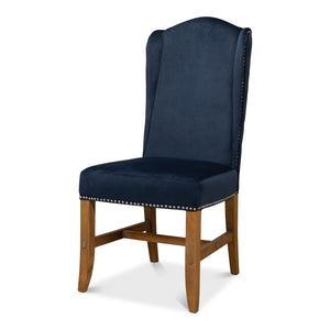 Sarreid Ltd High Back Dining Chair Blue Velvet - 53028