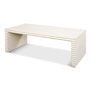 Sarreid Ltd Stacked Cocktail Table Antique White - 53464-3