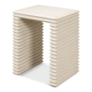 Sarreid Ltd Stacked Side Table Antique White - 53527-3