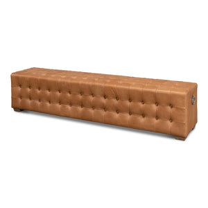 Sarreid Ltd Beam Bench Tufted Leather - 53544