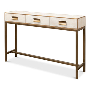 Sarreid Ltd Gideon Shagreen Console Osprey White - 53553-4
