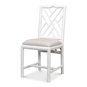 Sarreid Ltd Brighton Bamboo Side Chair White - 53705