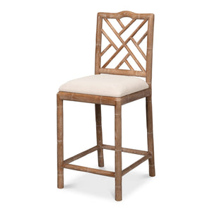 Sarreid Ltd Brighton Counter Stool White Wash - 53870