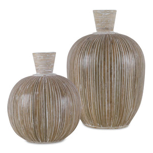 Uttermost Islander White Washed Vases, S/2