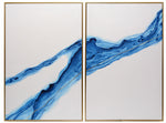 Fluidity (Set Of 2) - 40" X 60"  Gold Floater Frame
