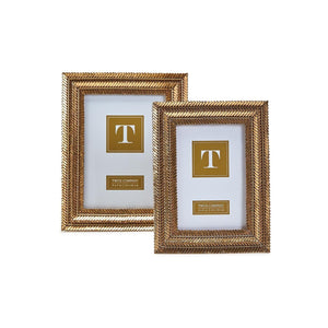 Two's Company Gold Fern S/2 Photo Frame Includes 2 Sizes: 4x6 and 5x7