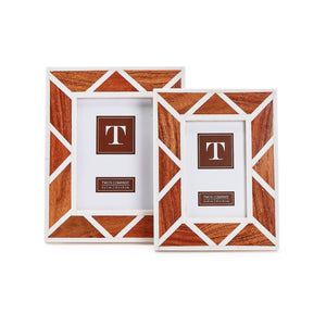 Two's Company S/2 Geometric Cut Photo Frame