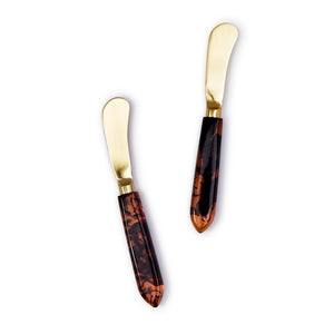 Two's Company Set of 2 Tortoise Swirl Spreader on GC - 54674