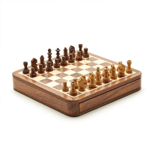 Two's Company Magnetic Chess Set in Hand-Crafted Wooden Box
