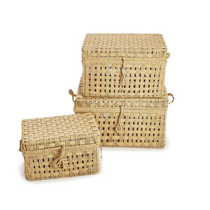 Two's Company Set of 3 Jute Rope Trunks (nested)