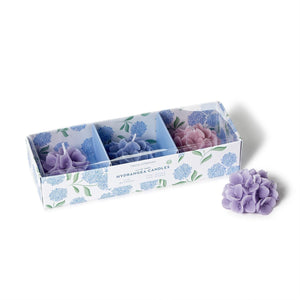 Two's Company Set of 3 Hydrangea Floral Blooms Scented Candles in Gift Box - 54934
