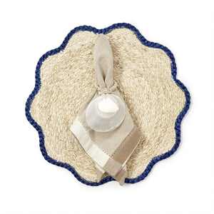 Two's Company S/4 Handwoven Scalloped Edge Placemats