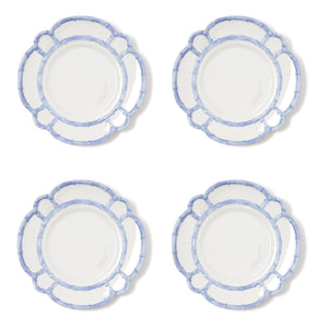 Two's Company S/4 French Blue Bamboo Touch Dinner Plate