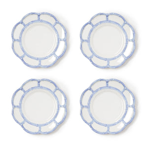 Two's Company S/4 French Blue Bamboo Touch Salad / Dessert Plate