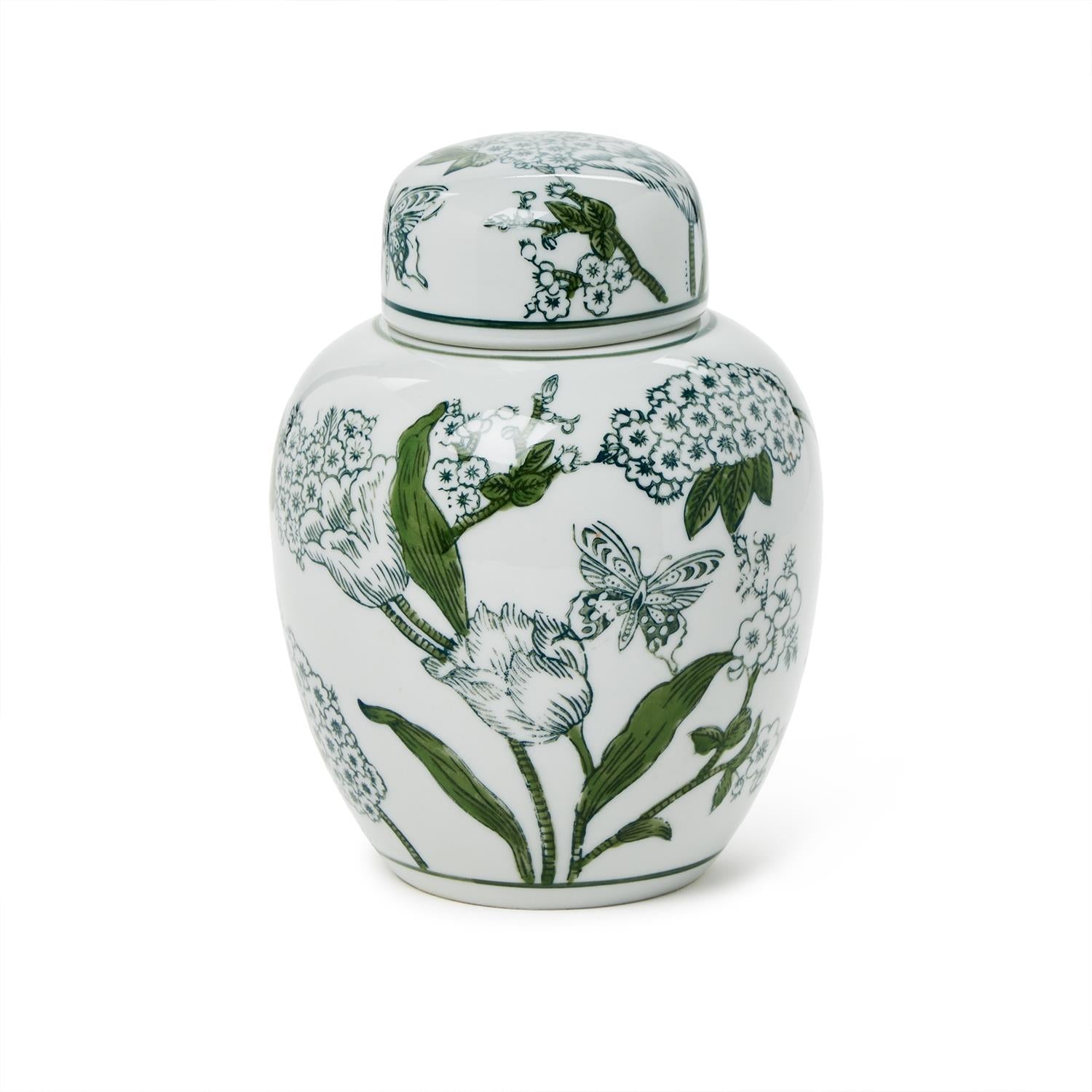 Two's Company and Lotus Chinoiserie Ginger Jar with Lid - Thumbnail 2
