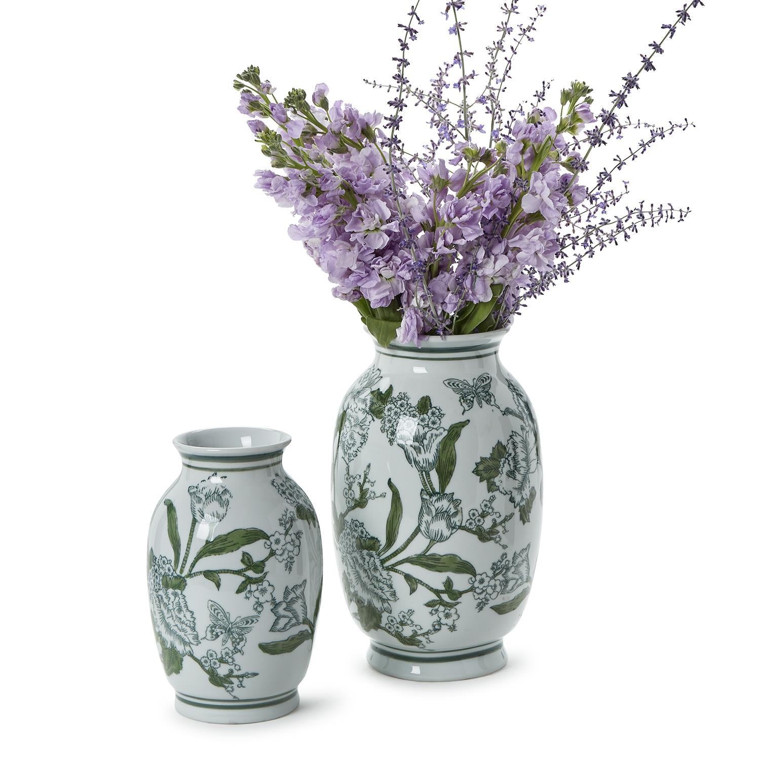 Two's Company Primrose and Lotus Chinoiserie Vases - Thumbnail 4