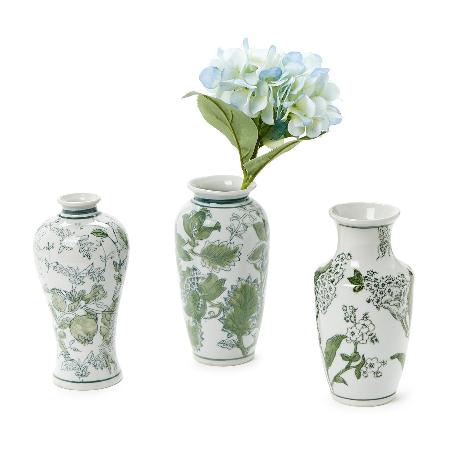 Two's Company Primrose and Lotus Chinoiserie Vases