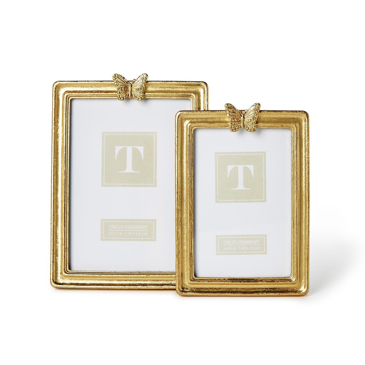 Two's Company Set of 2 Wavy Wood Photo Frame