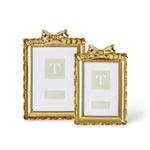 Two's Company Set of 2 Gold Frames with Accent Bow Incl 2 Sizes