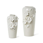 Two's Company Set of 2 Vases with 3-D Sculpted Flowers