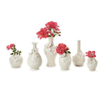 Two's Company Set of 6 Mini Vases with 3-D Sculpted Flowers