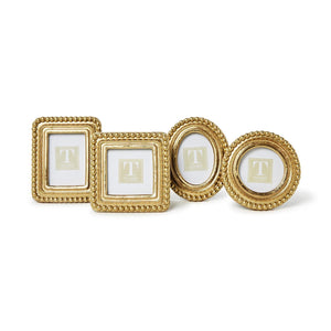 Two's Company S/4 Beaded Texture Gold Photo Frames