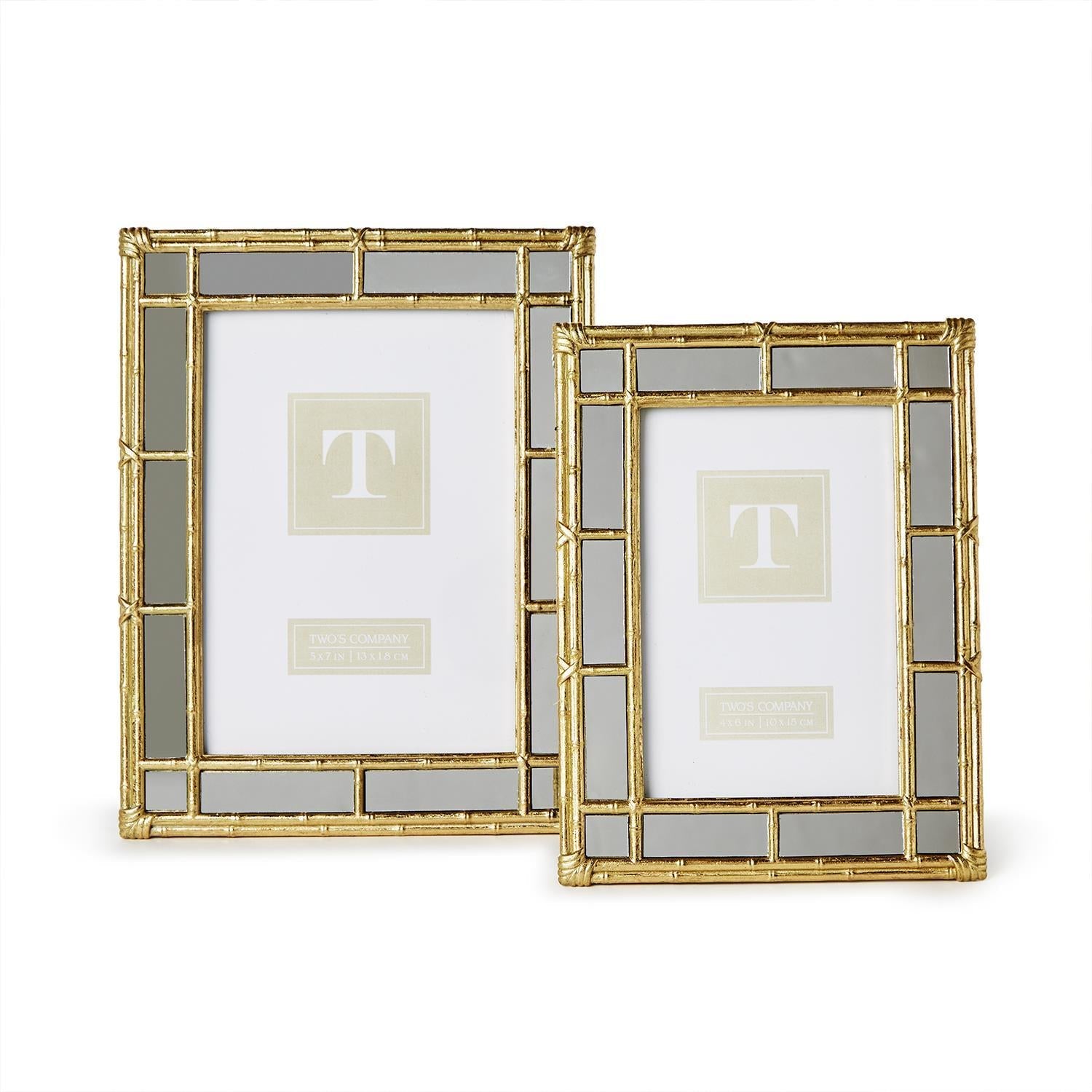 Two's Company Set of 2 Pink Wicker Weave Photo Frame