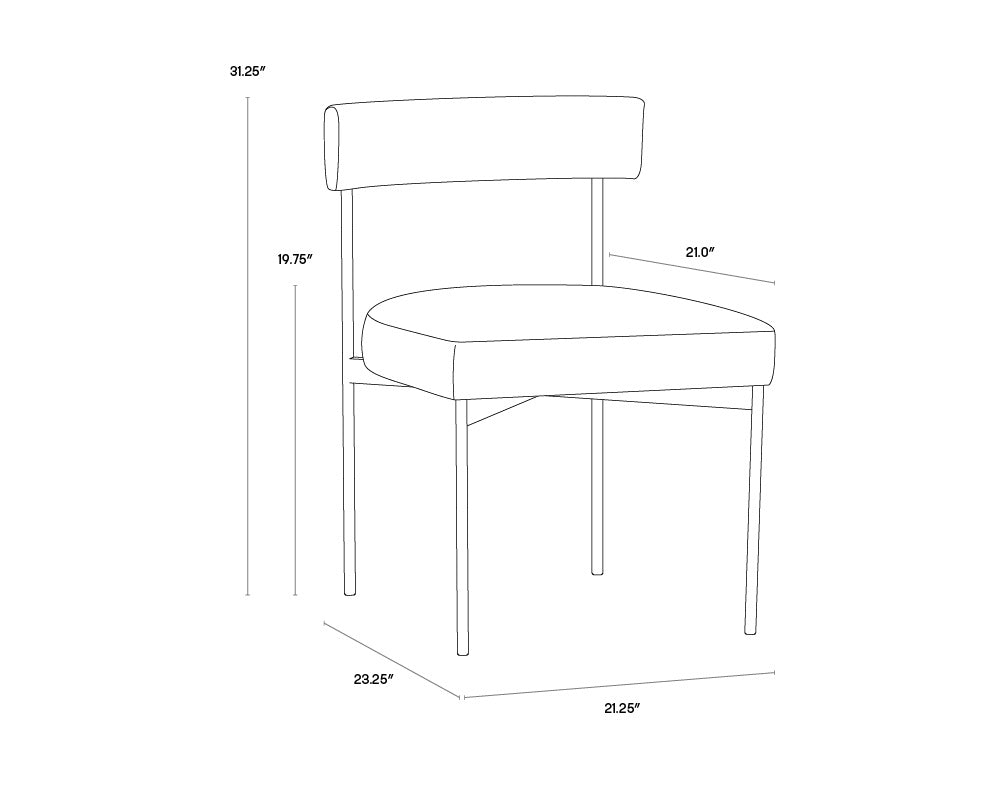 Seneca Dining Chair - Antique Brass  Danny Teal