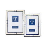 Two's Company Set of 2 Navy and Cream Photo Frame