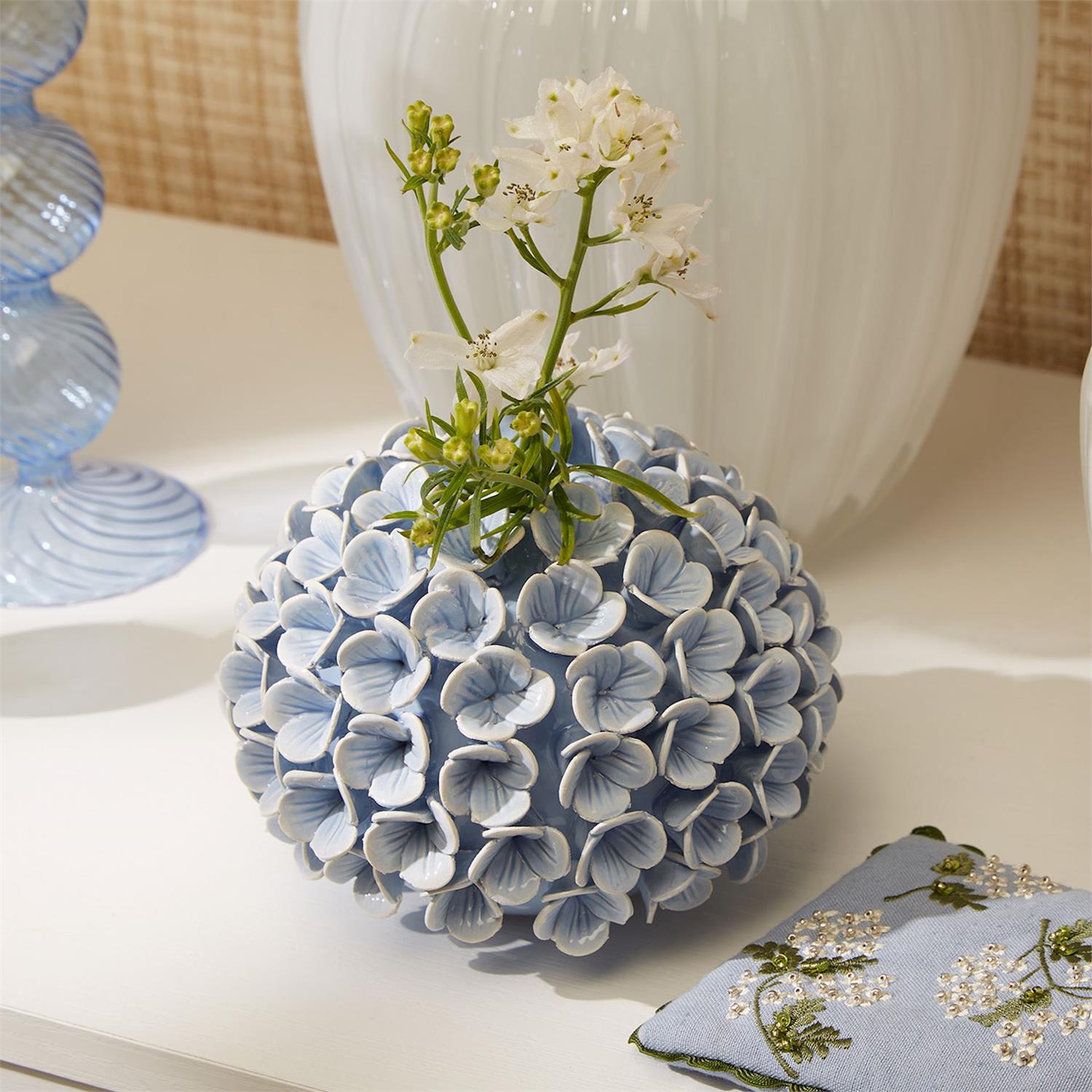 Two's Company Hydrangea Bud Vase and Candle Holder