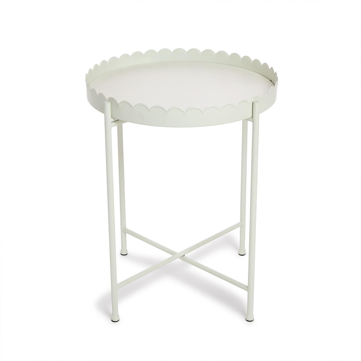 Two's Company Scalloped Edge Round Side/Accent Table
