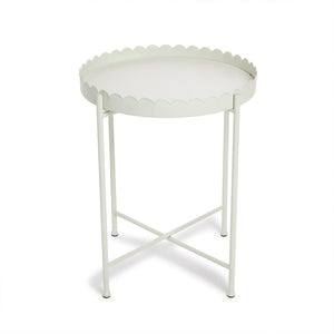 Two's Company Scalloped Edge Round Side/Accent Table