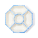 Two's Company Set of 4 French Blue Bamboo Touch Dinner Plate