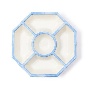 Two's Company French Blue Bamboo Touch  Chip and Dip