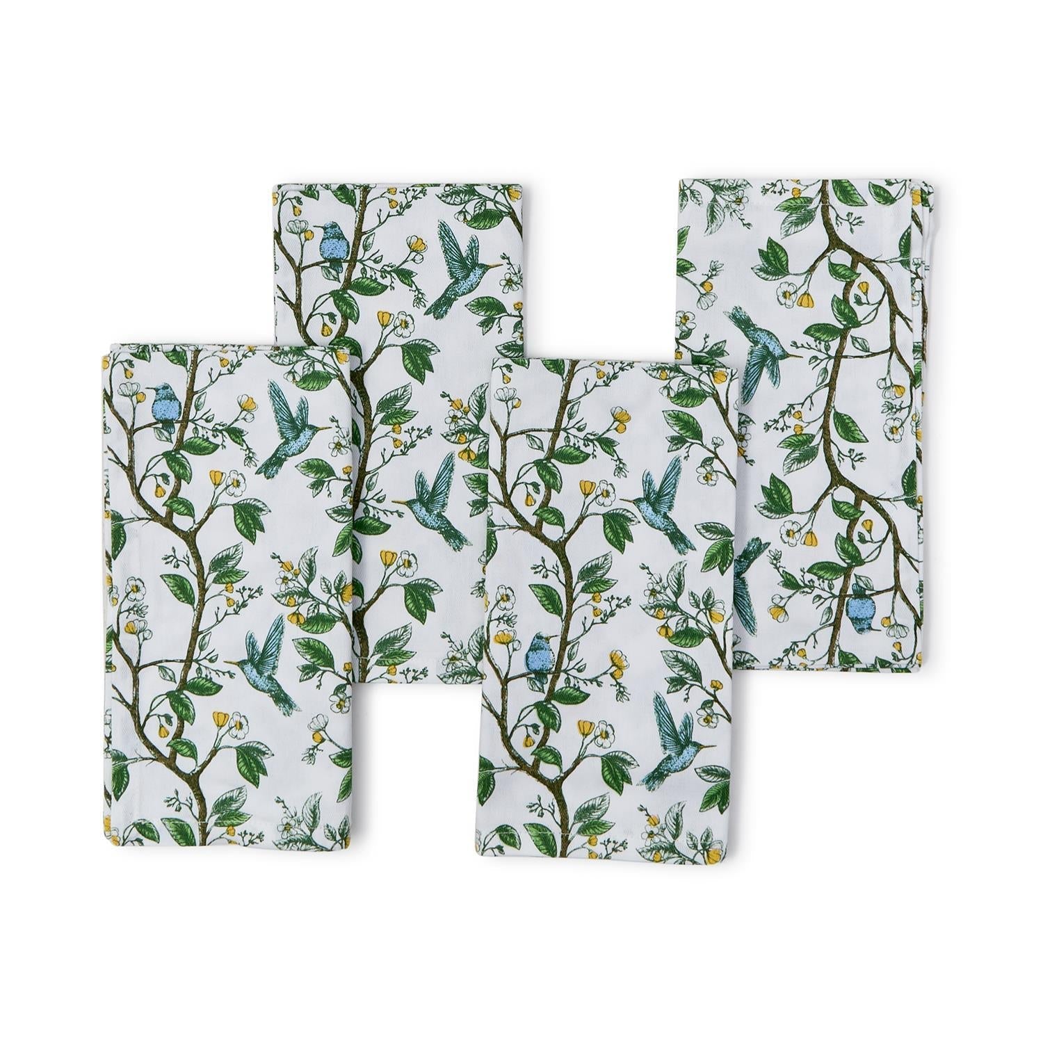 Two's Company Set of 4 Hummingbird Cloth Napkins