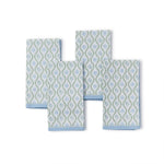 Two's Company Set of 4 Coral Reef Block Print Cloth Napkins