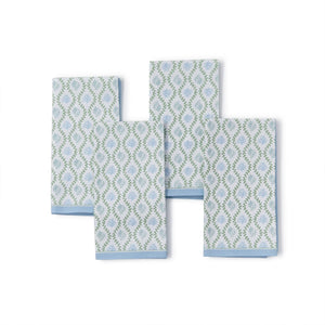 Two's Company Set of 4 Coral Reef Block Print Cloth Napkins