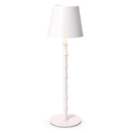 Two's Company LED Portable Cordless White Bamboo Lamp in Gift Box