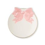 Two's Company Bow Tidbit Plate with Gold Rim Accent