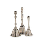 Two's Company Set of 3 Silver Bells Includes 3 Designs/Sizes