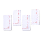 Two's Company Bow-tiful Set of 4 Embroidered Bow Dinner Napkins
