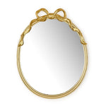 Two's Company Gold Oval Mirror with Accent Bow