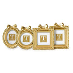 Two's Company S/4 Vintage Gold Mini Photo Frame with Accent Bow