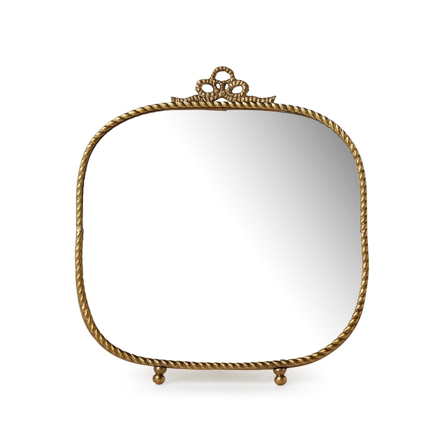 Two's Company Antique Gold Finish Vanity Table Mirror
