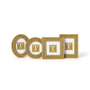 Two's Company S/4 Gold Rope Mini Photo Frame