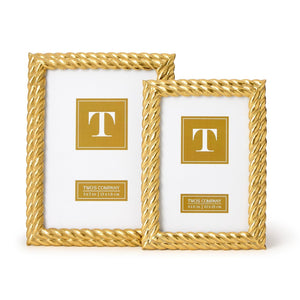 Two's Company Set of 2 Gold Double Rope Frame