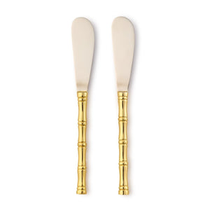 Two's Company Set of 2 Gold Bamboo Spreader on GC - 55338